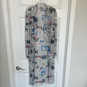 Stylish Newspaper Print Dress